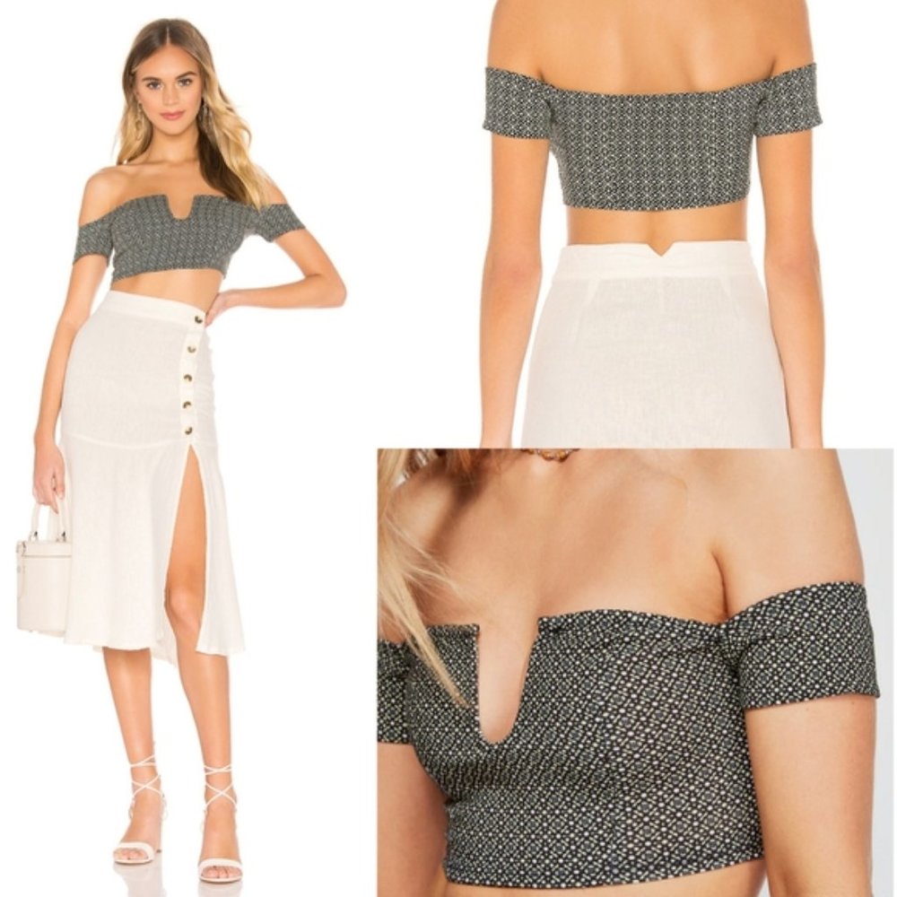 Free People Black and White Crop Top
